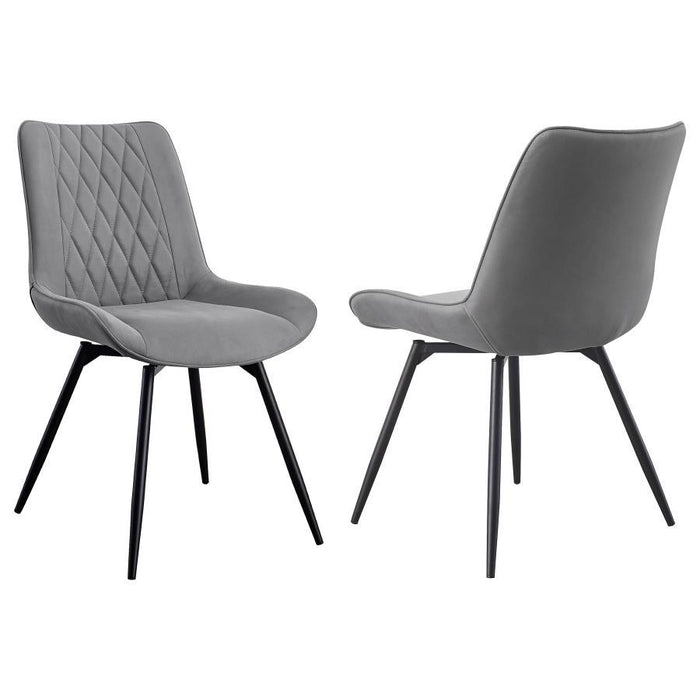 Diggs - Upholstered Swivel Dining Side Chair (Set of 2) - Gray - Simple Home Plus