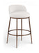 Ferro - Performance Fabric Upholstered Bar Stool - Cream / Antique Bronze - Simple Home Plus