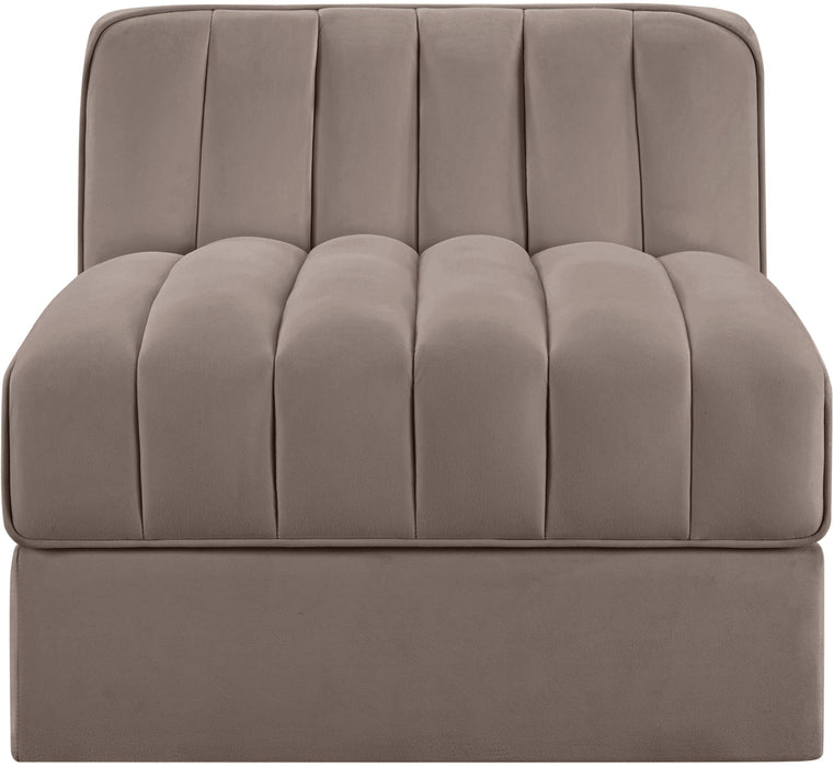 Rummi - Velvet Performance Fabric Upholstered Modular Armless Chair - Simple Home Plus