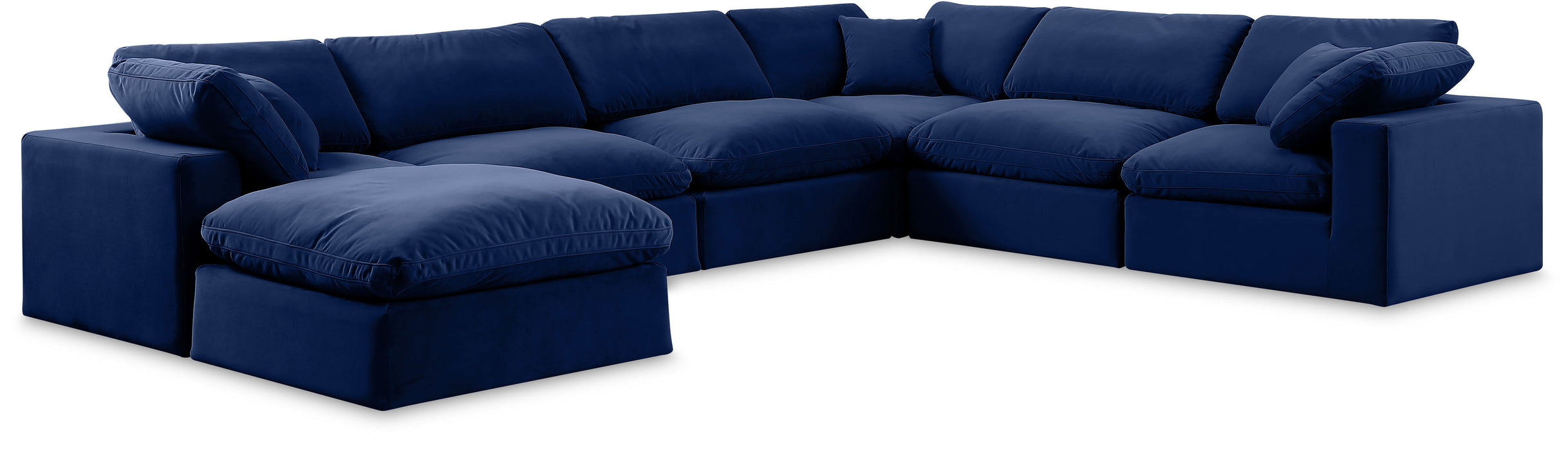 Comfy - 7 Piece Velvet Modular Sectional With Chaise - Simple Home Plus