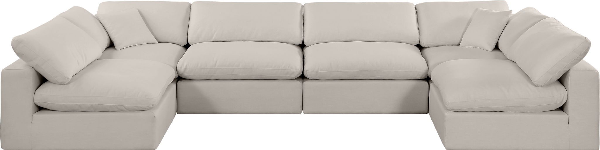 Comfy - 6 Piece Linen Modular Armless Sectional - Simple Home Plus