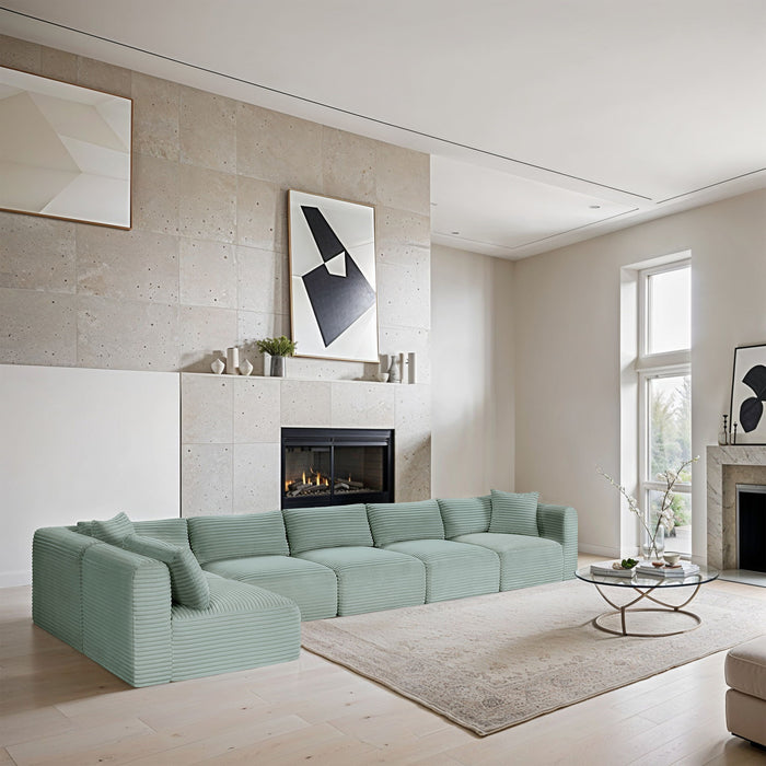 Shaggy - 6 Piece Modular Sectional - Simple Home Plus