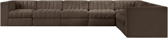 Rummi - Velvet Performance Fabric Upholstered 7 Piece Modular Sectional (With 3 Corner Chairs) - Simple Home Plus
