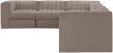 Rummi - Velvet Performance Fabric Upholstered 6 Piece Modular Sectional (With 3 Corner Chairs) - Simple Home Plus