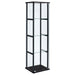 Cyclamen - 4-Shelf Clear Glass Curio Display Cabinet - Black - Simple Home Plus