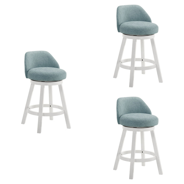 Erika - Modern Transitional Swivel Wood Counter Height Kitchen Bar Stool - Simple Home Plus