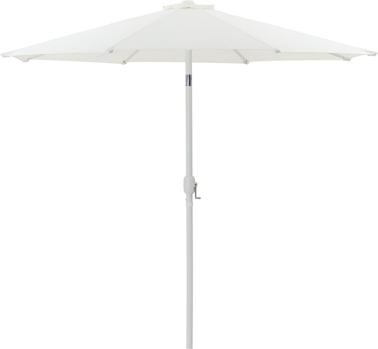 Fiji - Aluminum Patio Umbrella With Round Teak And White Base - Simple Home Plus