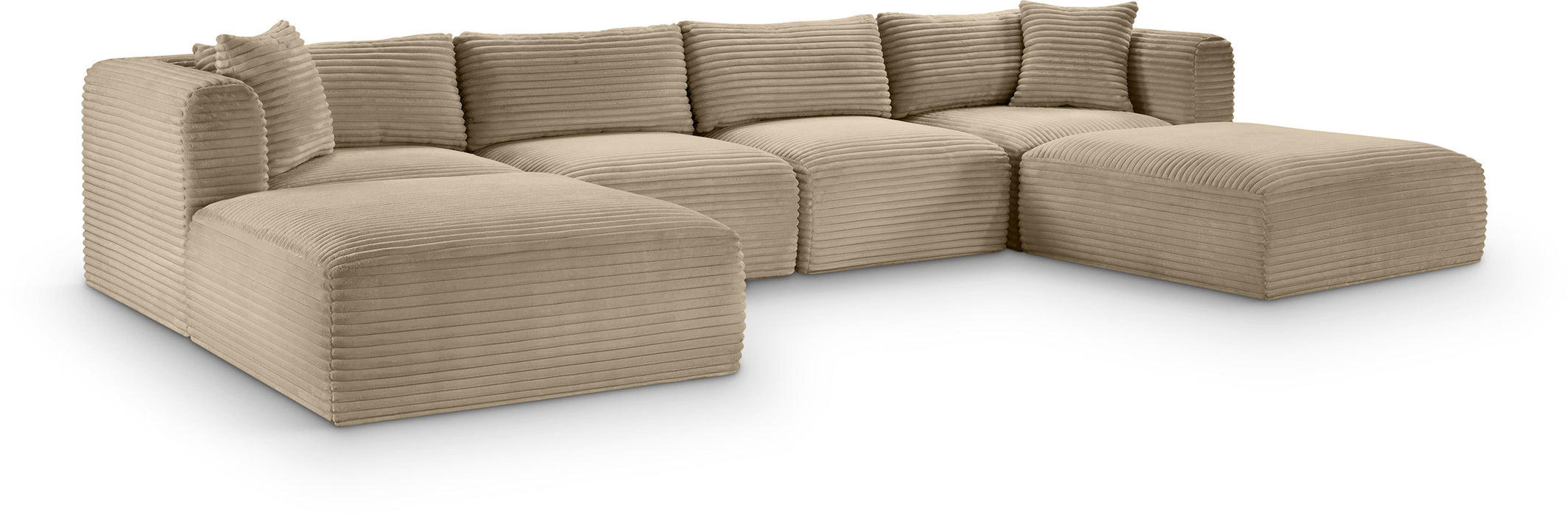 Shaggy - Fabric 6 Piece Modular Sectional With 2 Ottomans - Simple Home Plus