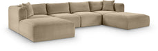 Shaggy - Fabric 6 Piece Modular Sectional With 2 Ottomans - Simple Home Plus