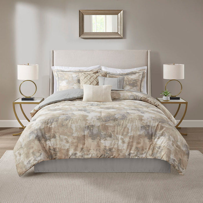 Beacon - King Piece Comforter (Set of 7) - Gray - Simple Home Plus