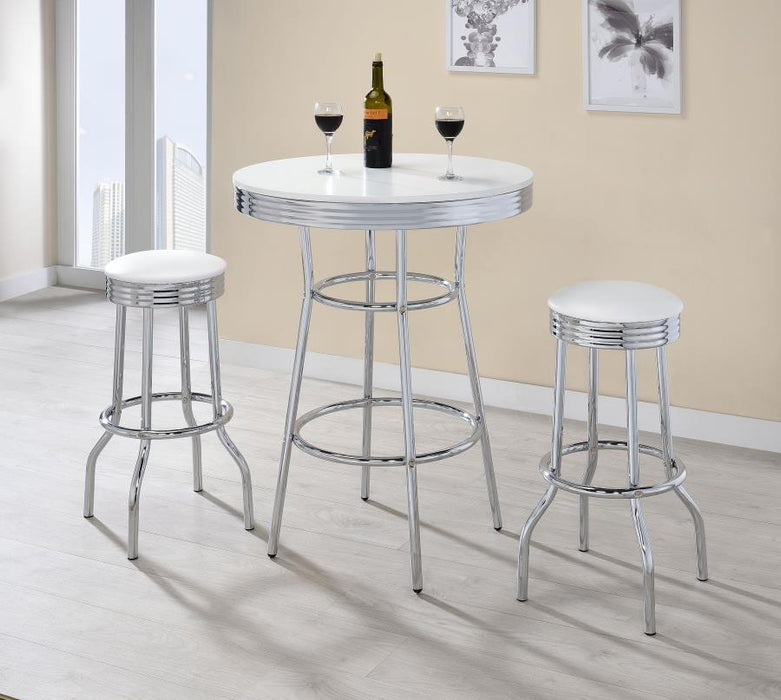 Retro - 3 Pieces Round 1950s Bistro Pub Bar Table Set - Simple Home Plus