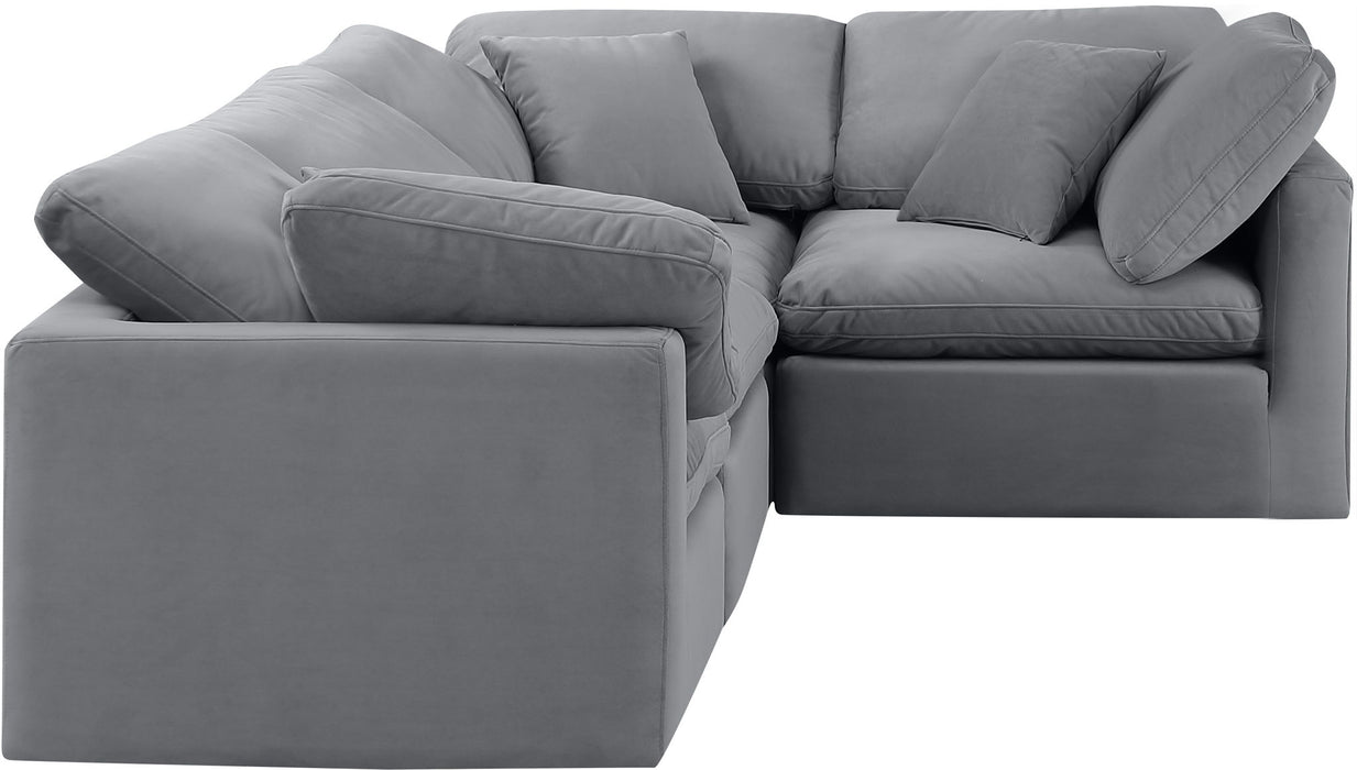Indulge - Velvet 4 Piece Modular Corner Sectional - Simple Home Plus