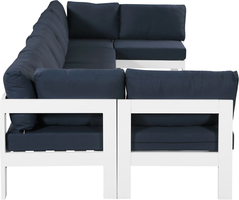 Nizuc - Outdoor Patio 7 Piece Modular Sectional With White Frame - Simple Home Plus