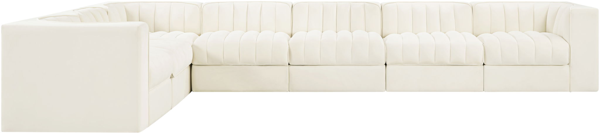 Rummi - Velvet Performance Fabric Upholstered 7 Piece Modular Sectional (With 3 Corner Chairs) - Simple Home Plus