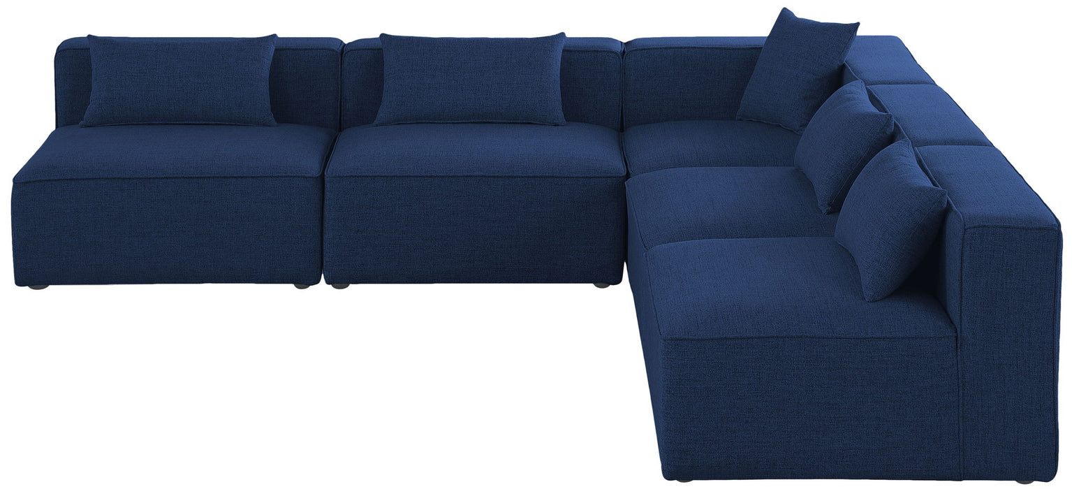 Cube - Linen 5 Piece Modular Corner Armless Sectional - Simple Home Plus