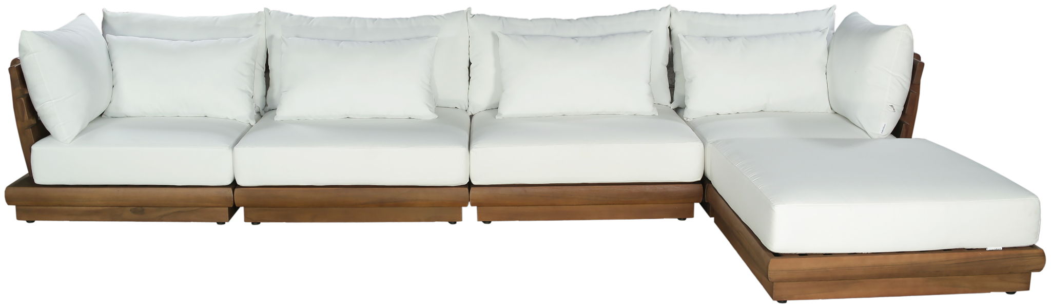 Mirella - 5 Piece Water Resistant Fabric Upholstered Outdoor Patio Modular Sectional - Simple Home Plus