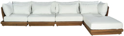 Mirella - 5 Piece Water Resistant Fabric Upholstered Outdoor Patio Modular Sectional - Simple Home Plus