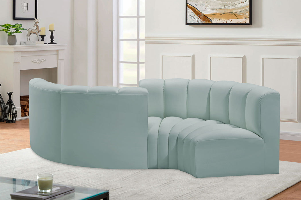 Arc - Faux Leather 4 Piece Curved Modular Sofa - Simple Home Plus