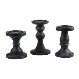 BLACK CANDLE HOLDER set