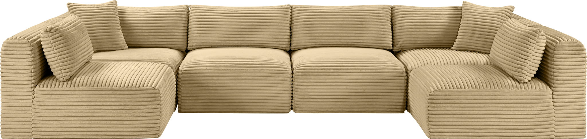 Shaggy - 6 Piece Modular U-Shaped Armless Sectional - Simple Home Plus