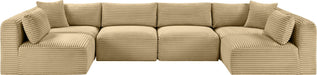 Shaggy - 6 Piece Modular U-Shaped Armless Sectional - Simple Home Plus