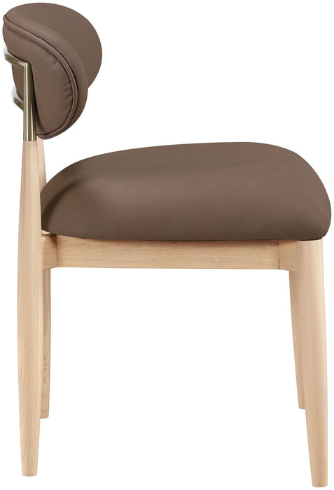 Riccio - Faux Leather Dining Side Chair (Set of 2) - Natural Frame - Simple Home Plus