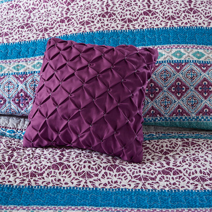 Joni - Reversible Coverlet Set - Purple - Simple Home Plus