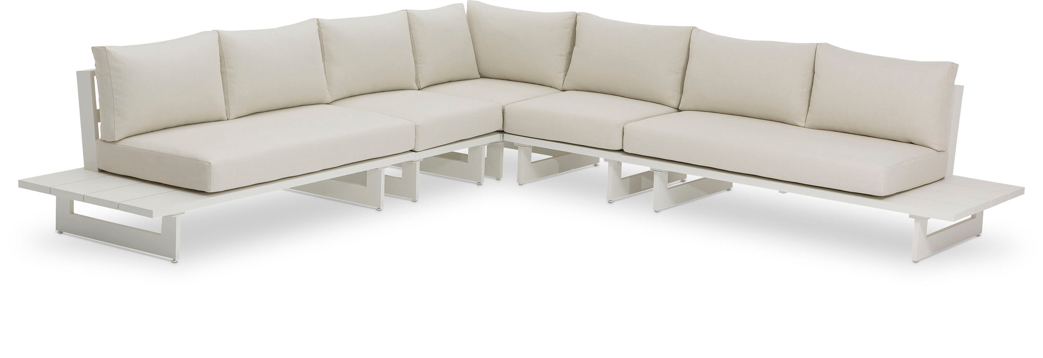 Maldives - 5 Piece Water Resistant Outdoor Patio Modular Sectional With White Base - Simple Home Plus