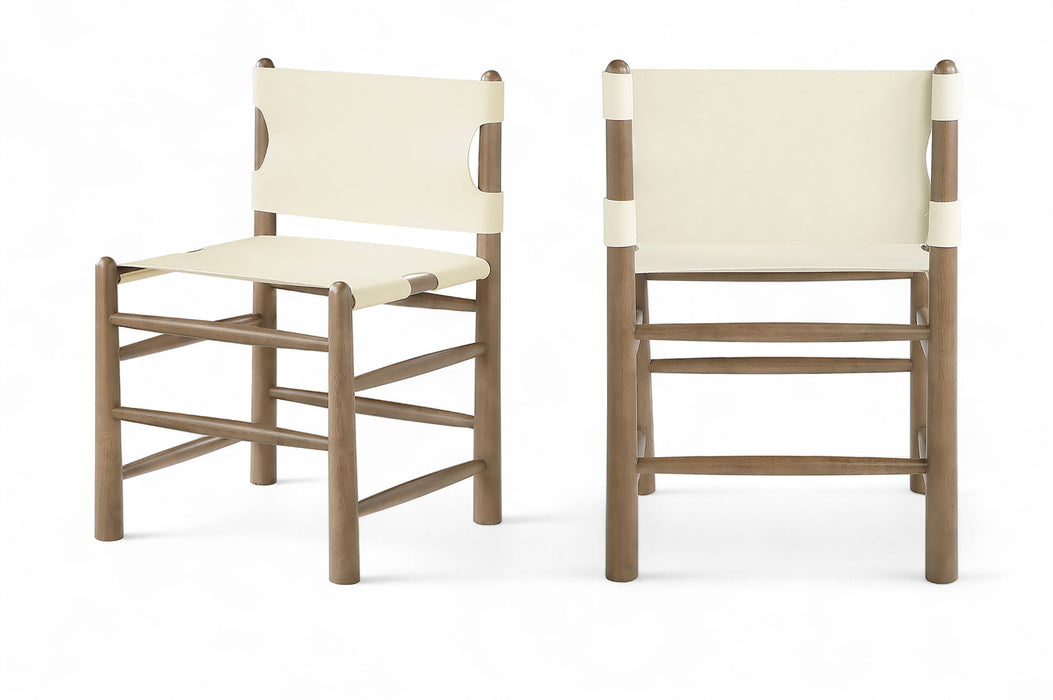 Santos - Vegan Leather Upholstered Dining Chair With Stained Brown Base (Set of 2) - Simple Home Plus