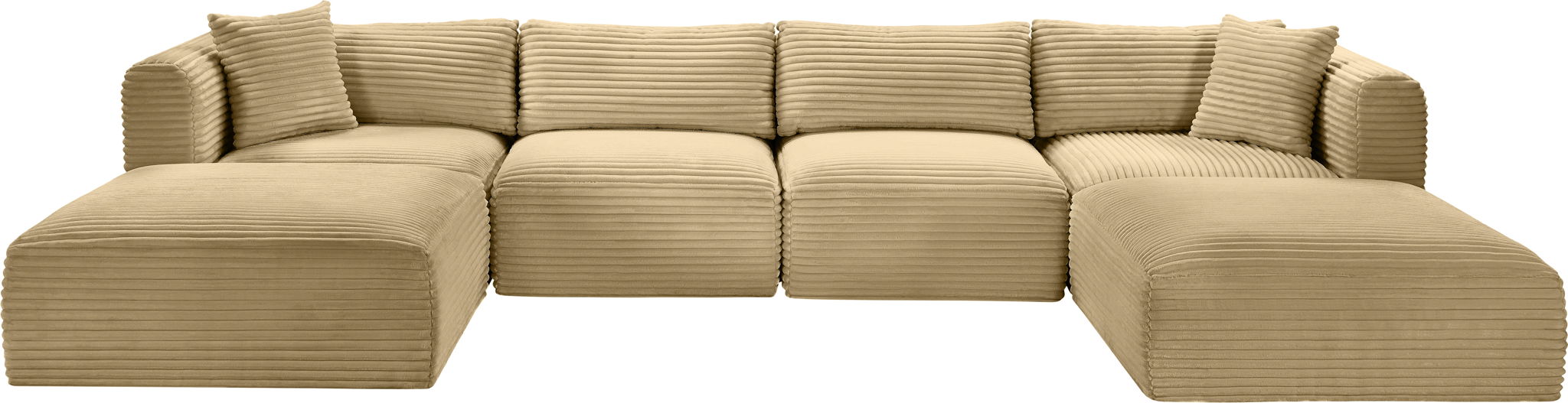 Shaggy - 6 Piece Modular Sectional With 2 Ottomans - Simple Home Plus