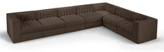 Rummi - Velvet Performance Fabric Upholstered 7 Piece Modular Sectional (With 3 Corner Chairs) - Simple Home Plus