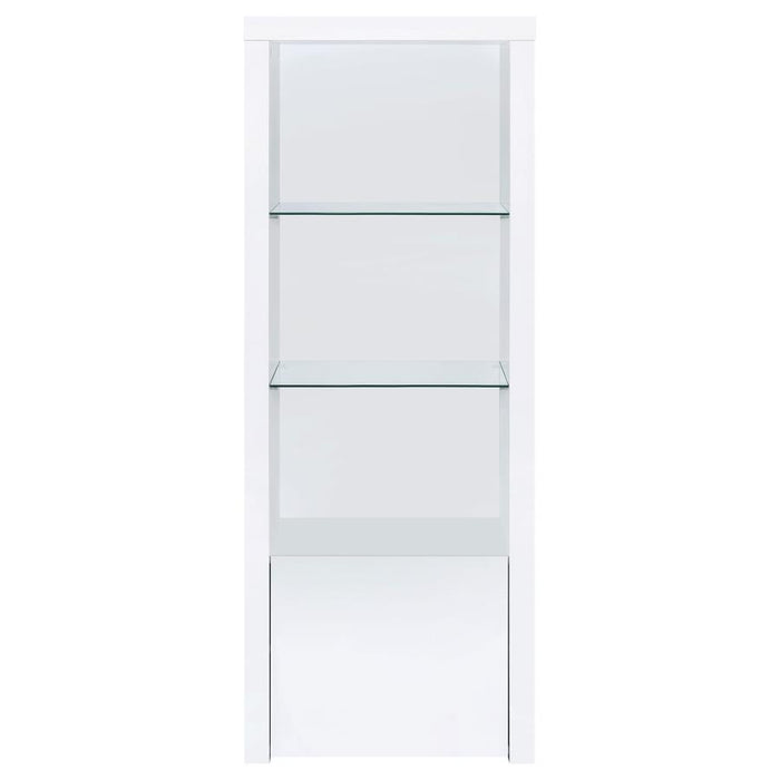 Jude - 3-Shelf Engineered Wood Media Tower - High Gloss White - Simple Home Plus