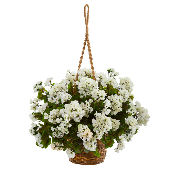 19" Geranium Hanging Basket UV Resistant (Indoor/Outdoor)