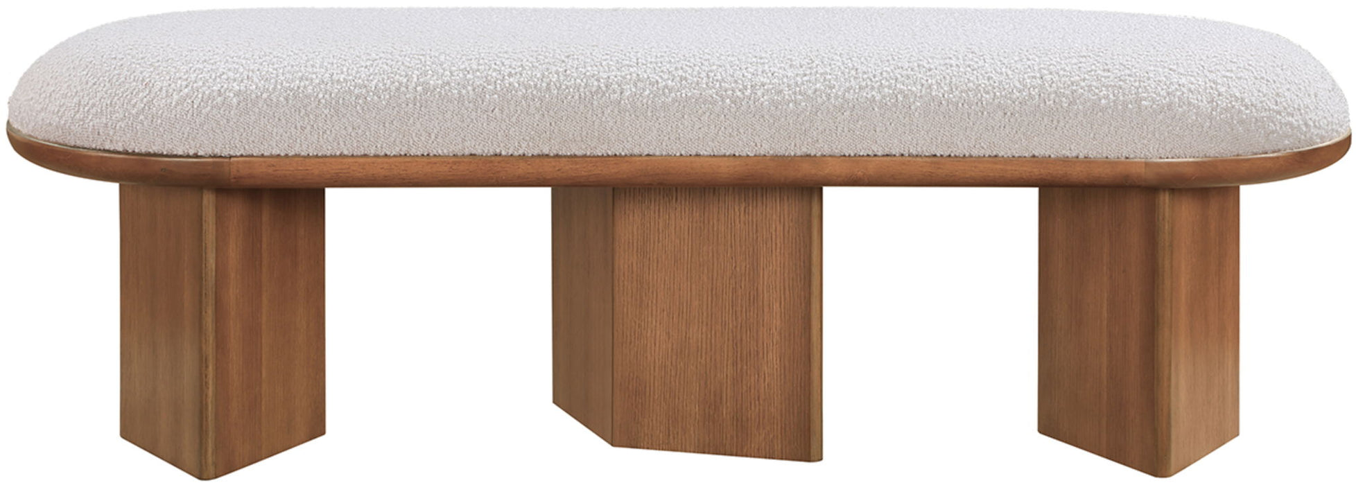 Wilshire - Bench With Brown Base - Cream - Simple Home Plus