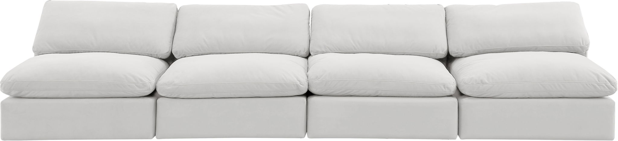 Comfy - Velvet Modular Armless Sofa 4 Seats - Simple Home Plus