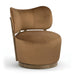 Elara - Velvet Upholstered Swivel Accent Chair - Stained Brown - Simple Home Plus