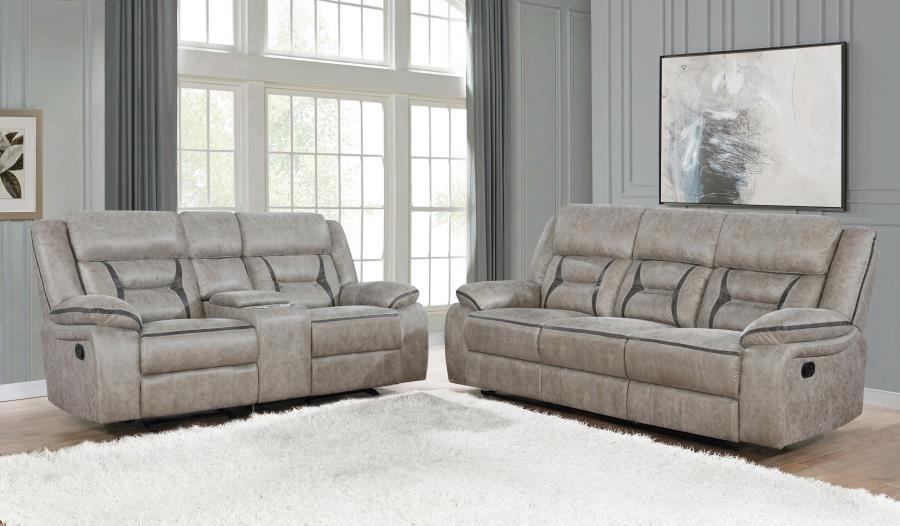 Greer - Upholstered Reclining Sofa Set - Simple Home Plus