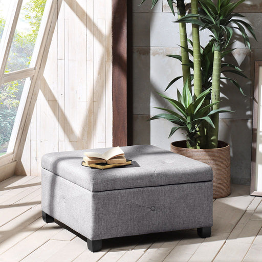 Della - Ottoman - Charcoal - Simple Home Plus