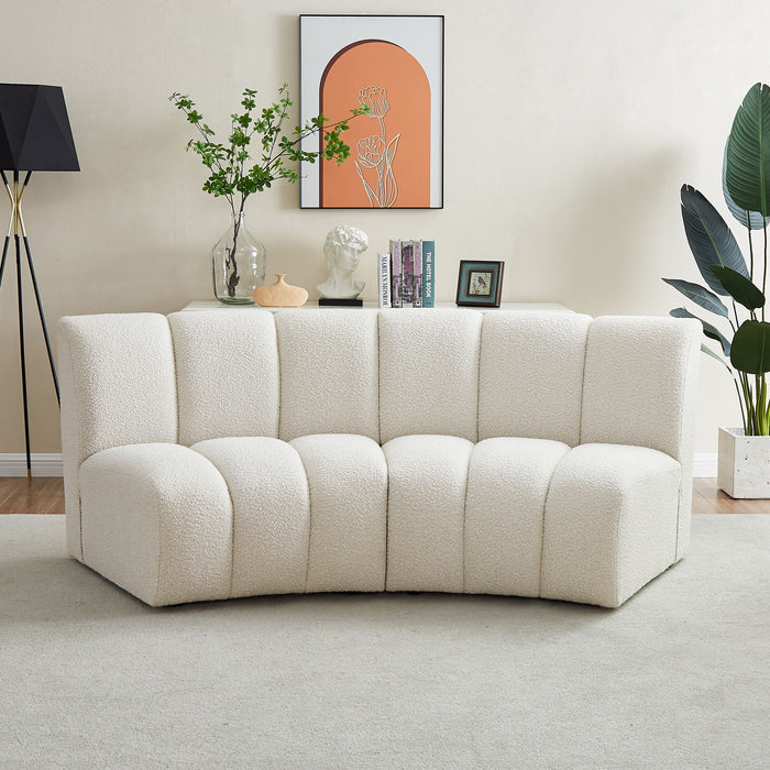 Infinity - 2 Piece Boucle Modular Sectional - Simple Home Plus
