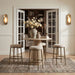 Ferro - Performance Fabric Upholstered Backless Bar Stool - Antique Brass - Simple Home Plus