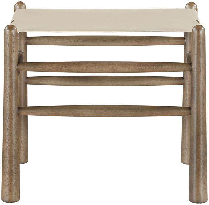 Santos - Faux Leather Upholstered Bench - Walnut Frame - Simple Home Plus