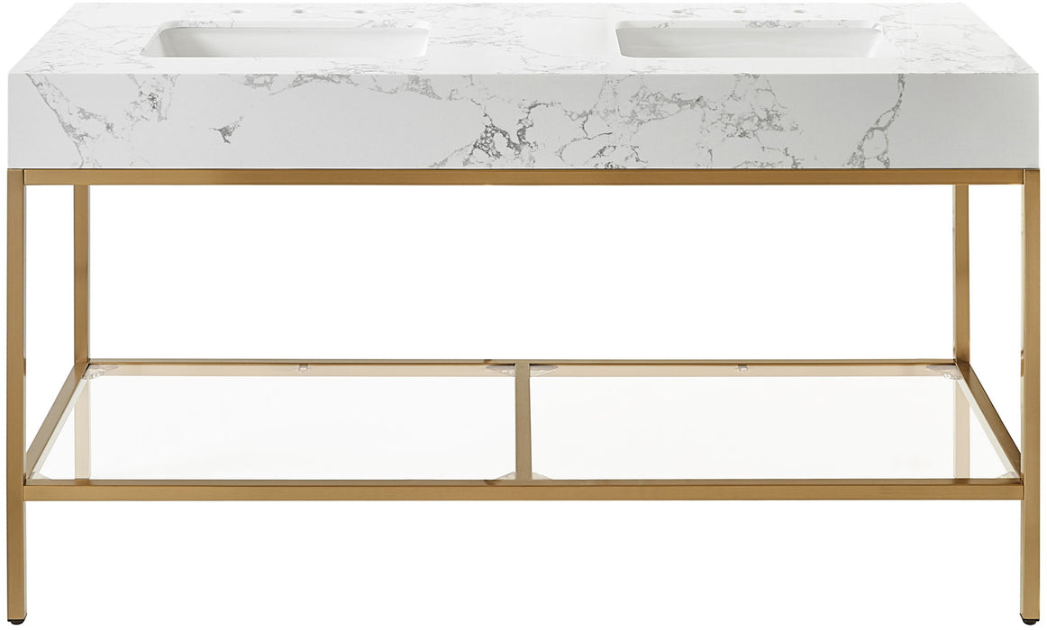 Marmo - Engineered Marble Bathroom Vanity With Gold Base - Simple Home Plus