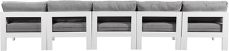 Nizuc - Outdoor Patio 5 Seat Modular Armless Sofa With White Frame - Simple Home Plus