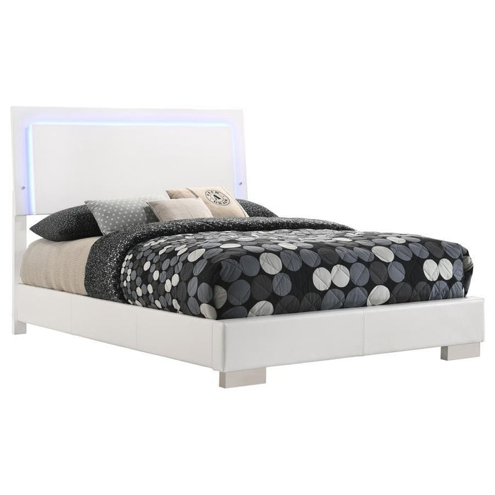 Felicity - Wood LED Panel Bed - Simple Home Plus
