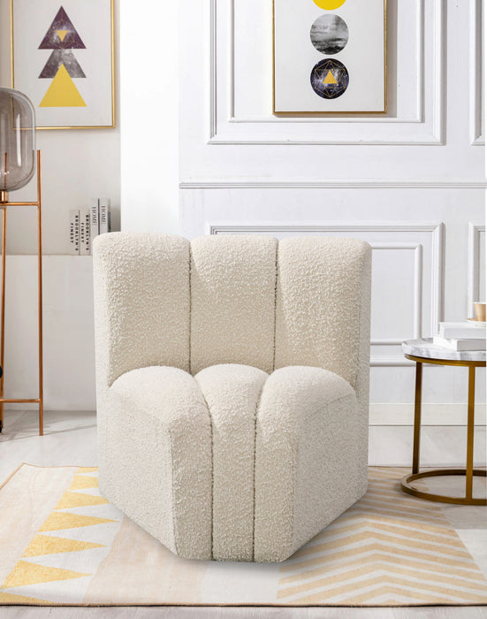 Arc - Boucle Fabric Curved Corner Chair - Simple Home Plus
