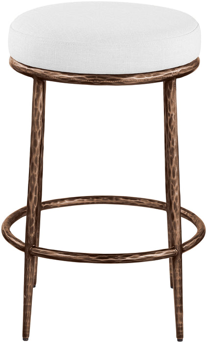 Ferro - Upholstered Backless Counter Stool With Brushed Bronze Base - Simple Home Plus