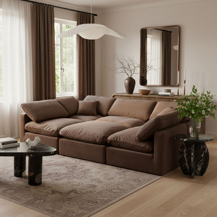 Indulge - Velvet 6 Piece Modular Sectional - Simple Home Plus