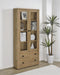 Hawthorne - 4-Shelf Glass Door Tall Cabinet With Drawers - Simple Home Plus