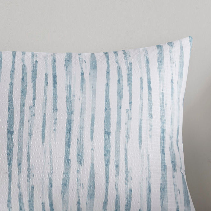 Brush Stroke - 3 Piece Oversized Reversible Duvet Cover Mini Set - Blue - Simple Home Plus