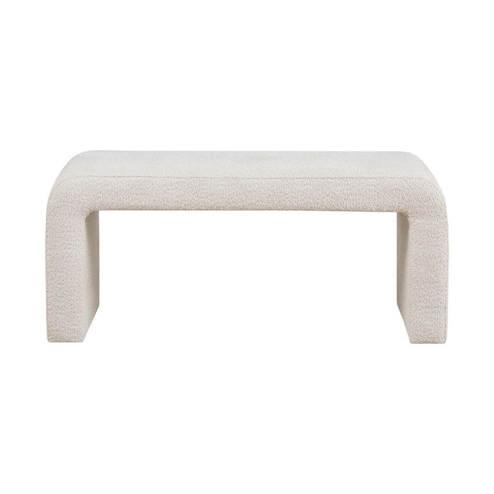 Steve - 42" Boucle Waterfall Bench - Cream - Simple Home Plus